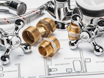 spare parts and tools lying on drawing for repair plumbing spare parts and tools lying on drawing for repair plumbing