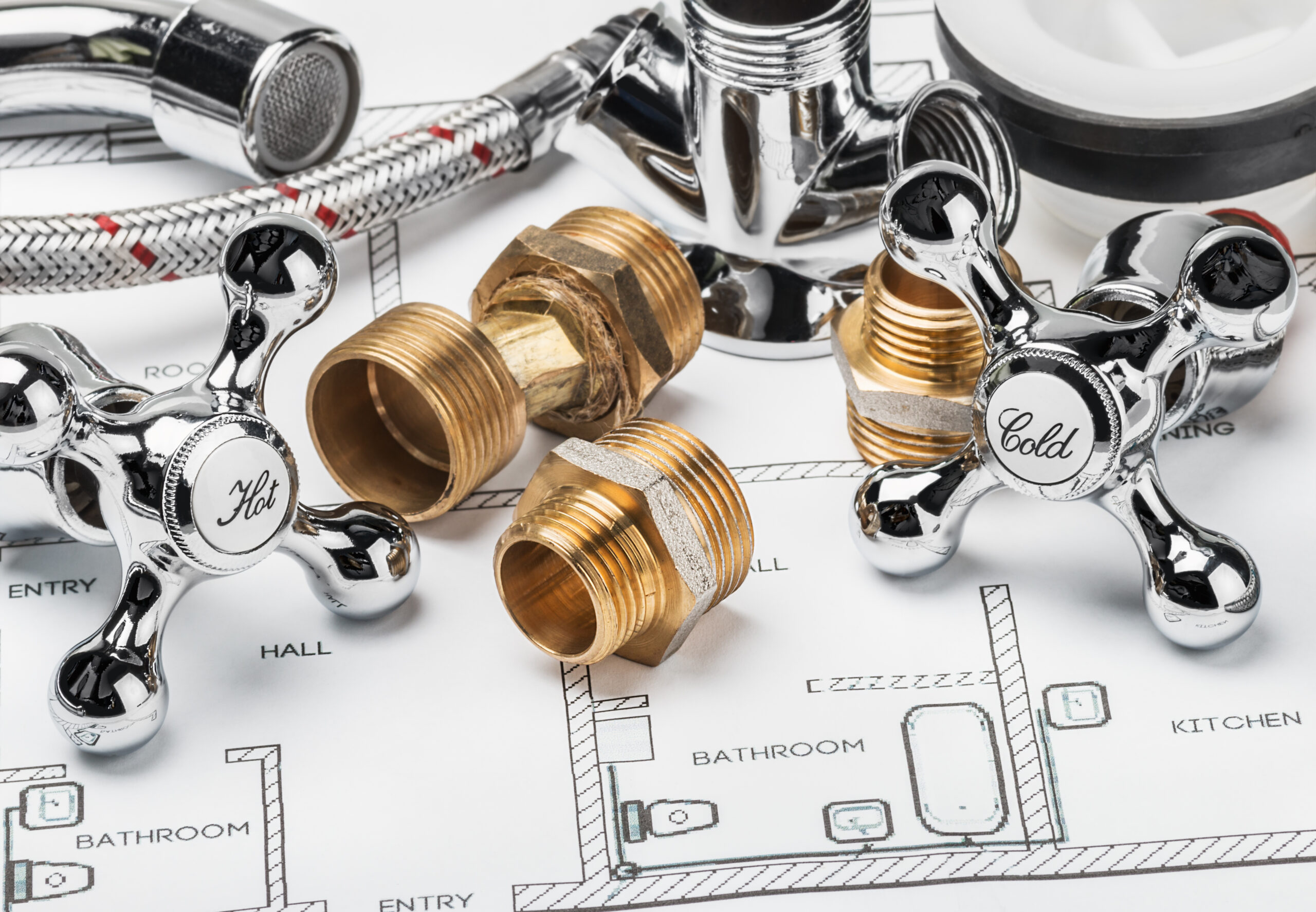 spare parts and tools lying on drawing for repair plumbing spare parts and tools lying on drawing for repair plumbing