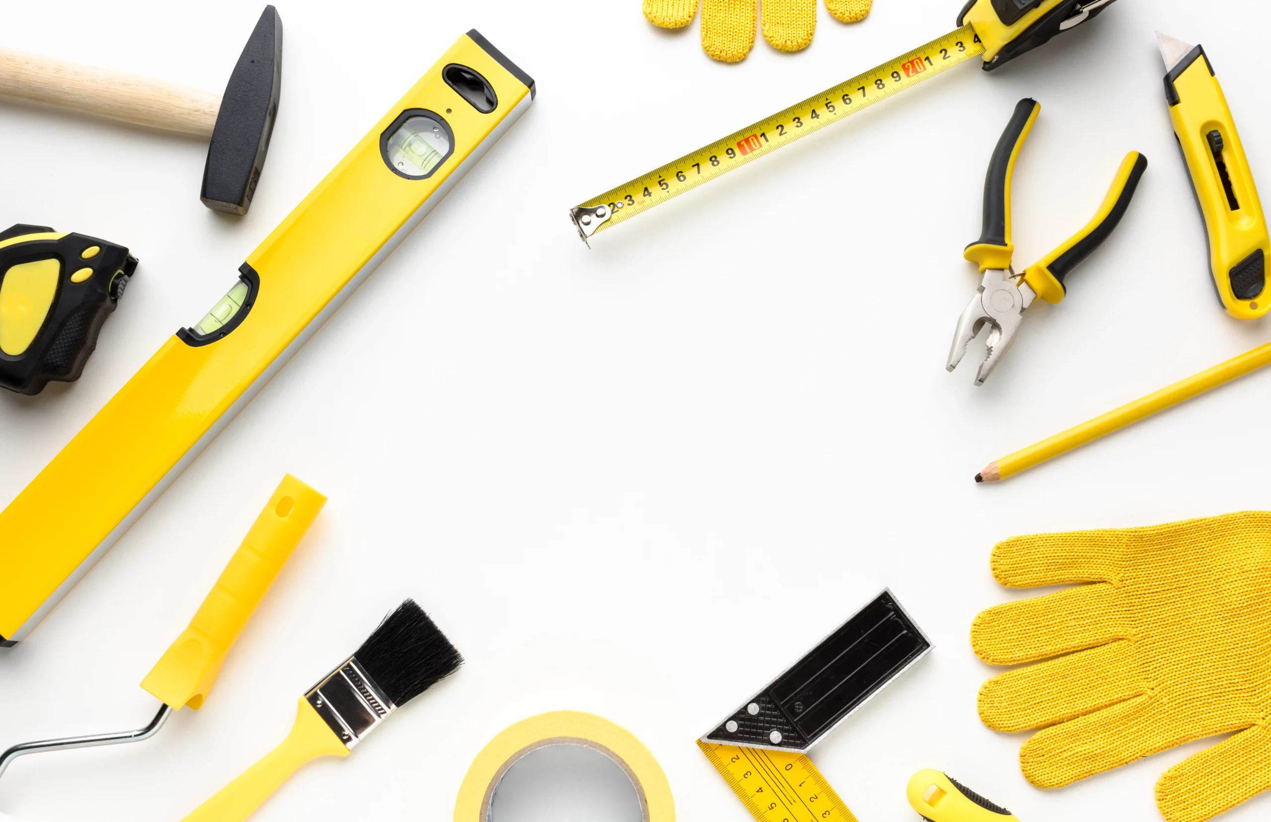 yellow-tools-frame-with-copy-space