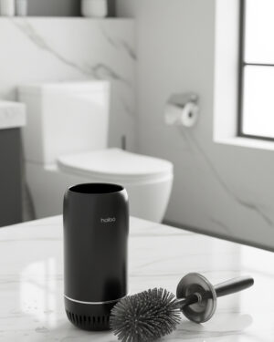 Brosse wc silicone noire + support
